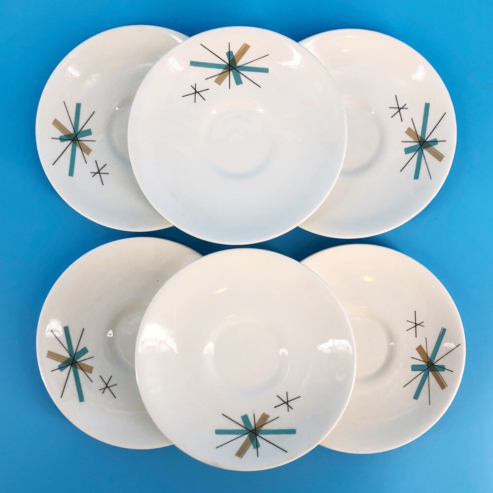 Salem North Star MCM saucers set of 6 vintage 60s 1960s